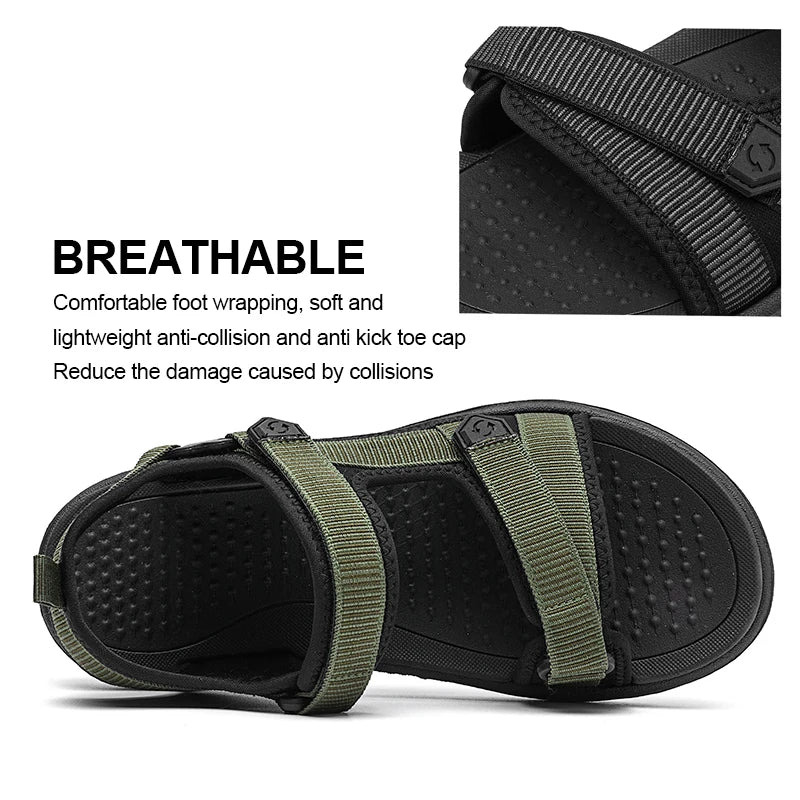 Summer Men's Sandals Outdoor Wadable Man Yoga Mat Insole Gladiator Open Beach Slippers Antiskid Durable Flat Men Shoes
