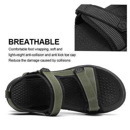 Summer Men's Sandals Outdoor Wadable Man Yoga Mat Insole Gladiator Open Beach Slippers Antiskid Durable Flat Men Shoes