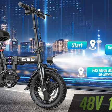 TOOFLY GE5 Folding Electric Bicycle 250W Motor 48V15AH Removable Lithium Battery Electric Bike for Adults City Riding Commuting Ebike