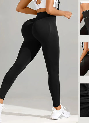 Leggings Sportivi Senza Cuciture per Donna, Modellanti e a Vita Alta, Push-Up per Yoga e Palestra