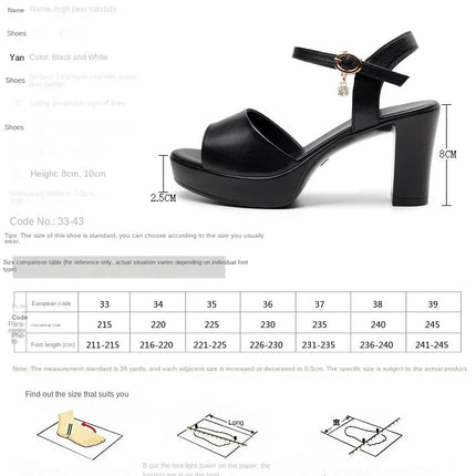 Size 32-43 2024 Genuine Leather Fashion Fish Mouth Women'S High Heel Summer Shoes Dress Sandals Female Woman Sandals Platform PlatiNum