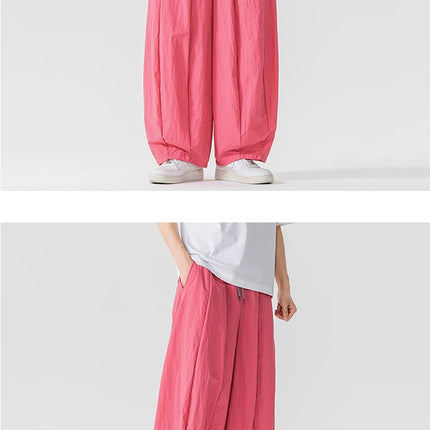 Pantaloni Uomo Nuova Estate Pantaloni larghi leggeri e sottili in vita elastica Sport all'aria aperta maschili Pantaloni larghi casual oversize da uomo Streetwear