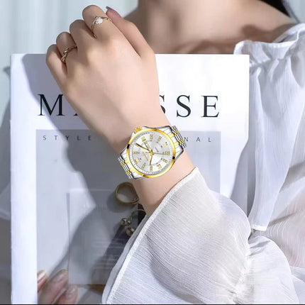 SUNKTA Orologio da Donna con Diamanti, Moda Creativa, Acciaio Impermeabile, Orologio al Quarzo Casual Luminoso con Bracciale platinumshop