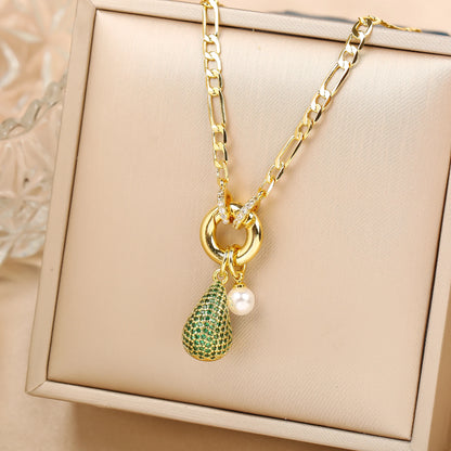 6 colori brillanti zirconi vírgiano goccia d'acqua ciondolo clavicola catena girocollo classico per donna ragazza festa quotidiana gioielli regalo di festa