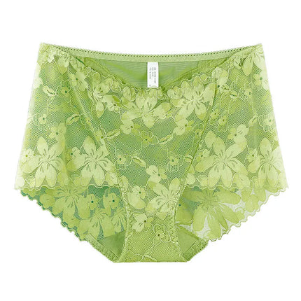 Transparent Lace Briefs Women Panties Girls Summer Underpants Plus Size Underwear Solid Color Sexy Lingerie XXL