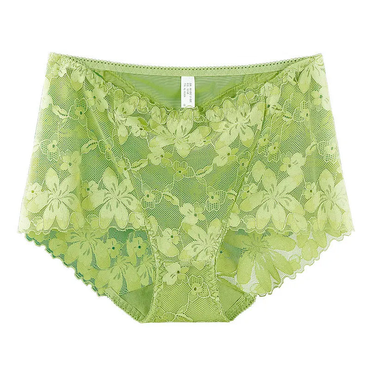 Transparent Lace Briefs Women Panties Girls Summer Underpants Plus Size Underwear Solid Color Sexy Lingerie XXL