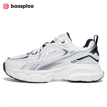 Baasploa Scarpe da corsa retrò da donna Scarpe da jogging sportive con lacci in rete da esterno Scarpe casual leggere e traspiranti antiscivolo da donna