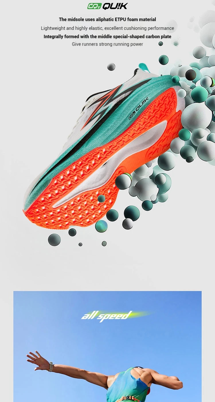 361 Degrees Flame 4.0 MIX Men Running Shoes Carbon Plate Racing Marathon Stable Rebound Wear-resistant Male Sneakers 672512204 PlatiNum