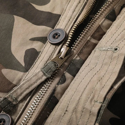 Vintage Style Men's Autumn Casual Jacket Tactical Camouflage Coat Stand Collar Outdoor Jacket Spring Outerwear