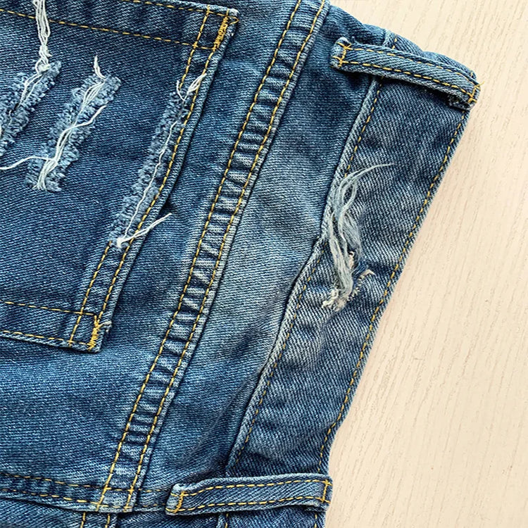 Shorts in denim da donna con stampa bandiera americana a stelle e strisce, finitura effetto invecchiato, Jean Shorts