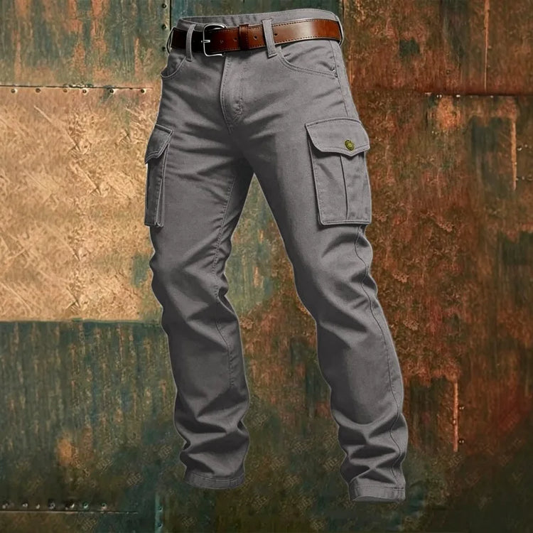 KIDWHXR Cargo Pants Men Autumn Simple Solid Elastic Waist Man Trousers Outdoor Sports Casual Male Jogging Tactical Pants