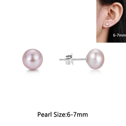 Orecchini a Perno con Perle Naturali d'Acqua Dolce per Donne, Argento Sterling 925, Gioielli Semplici e Colorati con Perle Selezionate a Mano platinumshop