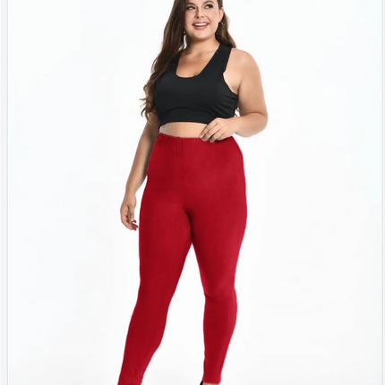 Solid Candy Color Leggings For Women 7XL 6XL 5XL Modal Cotton Large Size Ankle Legins Pants Grey Black White Pink Red Purple PlatiNum