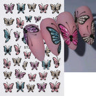 Glitter Butterfly Nail Stickers Decals Charm 3D Shiny Blue Pink Design Self Adhesive Sliders Nail Art Foils Manicure Decorations