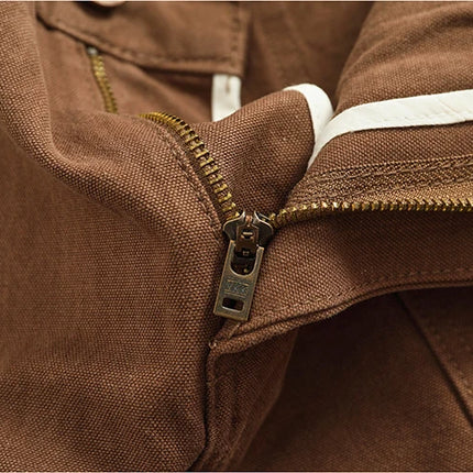 2025 Spring and Autumn New American Retro Heavyweight Patchwork Cargo Pants Men's Fashion Multi-pocket Casual Loose Trousers