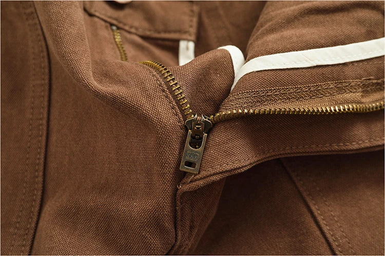 2025 Spring and Autumn New American Retro Heavyweight Patchwork Cargo Pants Men's Fashion Multi-pocket Casual Loose Trousers
