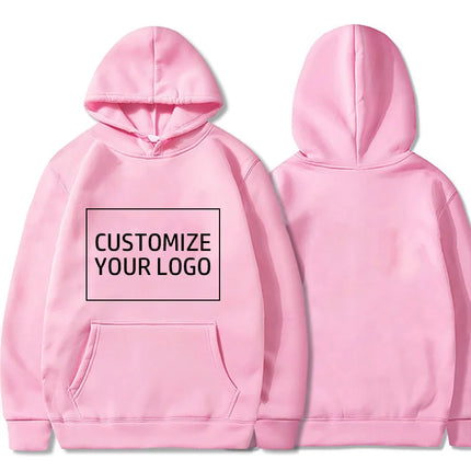 Diy Your Own Design Print Pattern Customize Autumn Long Sleeve Hoodies Solid Color Women Fashion 10 Colors Tops