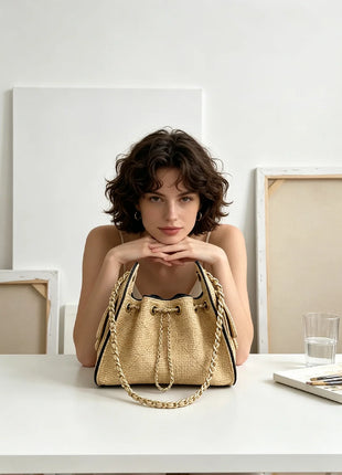 Borsa a tracolla classica multiuso in pelle sintetica effetto grano, con tracolla regolabile e manico, ideale per l'ufficio, lo shopping e l'uso quotidiano da donna
