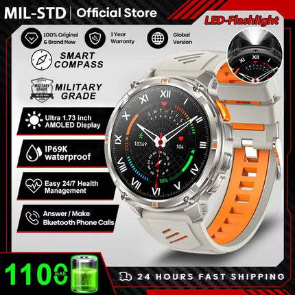 Nuovo T-Rex3 Ultra 1100mAh Batteria Smart Watch GPS Track Bussola IP69K Impermeabile Sport tracker All'aperto Militare Smartwatch platinumshop