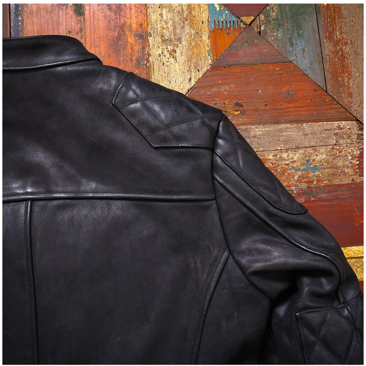 Genuine Leather Jacket Men Black Biker Coat Warm Windproof Snap Collar Zip Pockets Vintage Motorcycle Jacket Autumn Winter