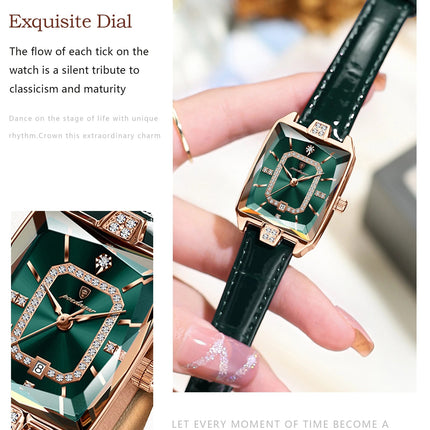 POEDAGAR Rettangolo Orologi da donna di lusso Impermeabile Data Orologio da donna in pelle Elegante orologio da polso da donna al quarzo moda Reloj regalo platinumshop
