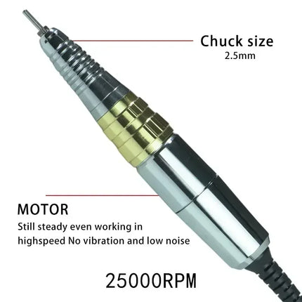 Nail Drill Pullyon UP200-G5 OEM Japan Micromotor G5 Handpiece 35000RPM Electric File Low Noise Low Vibration Acrylic Gel Polishing Machine Manicure Pedicure Sander Salon Equipment