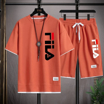 Completo Sportivo Estivo da Uomo 2026: T-shirt e Pantaloncini Casual in Tessuto Waffle, Set Due Pezzi Moda a Maniche Corte, Completo Sportivo Ampio platinumshop