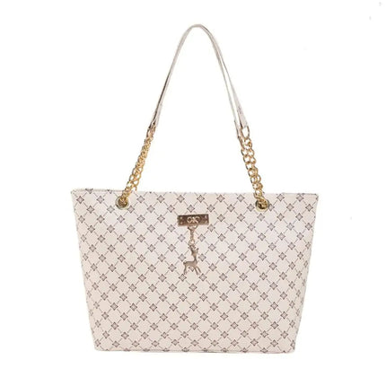 Women Luxury Design Tote Bag  Large Capacity Handbag Fashion Printing Shoulder Bag Trendy New Shopping Bag Purse PlatiNum