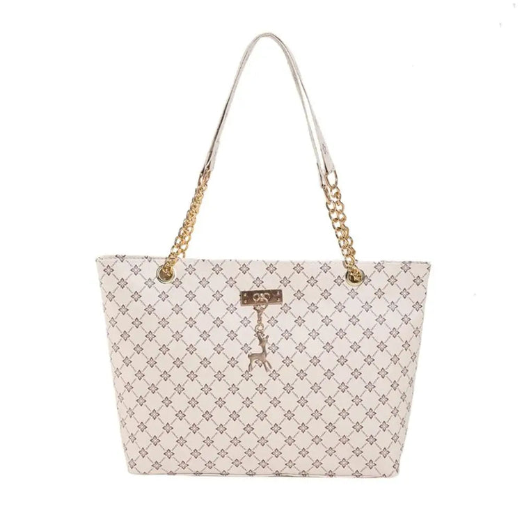 Women Luxury Design Tote Bag  Large Capacity Handbag Fashion Printing Shoulder Bag Trendy New Shopping Bag Purse PlatiNum