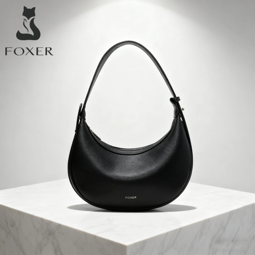 FOXER Women Fashion Small Shoulder Bag Lady 2025 Winter Crossbody Handbag Crescent Underarm Bag Perfect Gift  for Wife