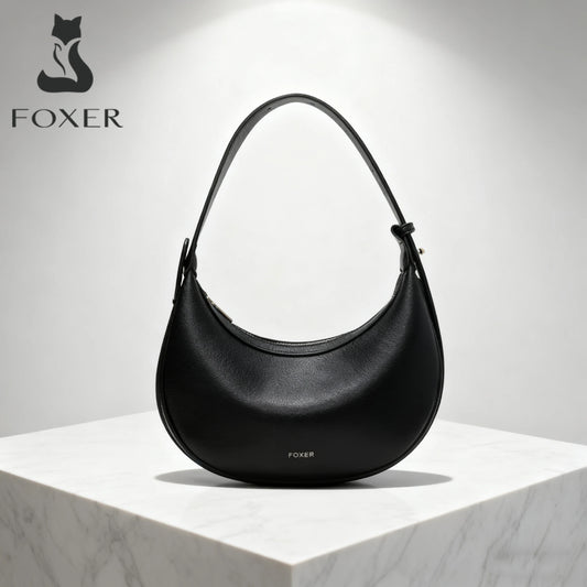 FOXER Women Fashion Small Shoulder Bag Lady 2025 Winter Crossbody Handbag Crescent Underarm Bag Perfect Gift  for Wife