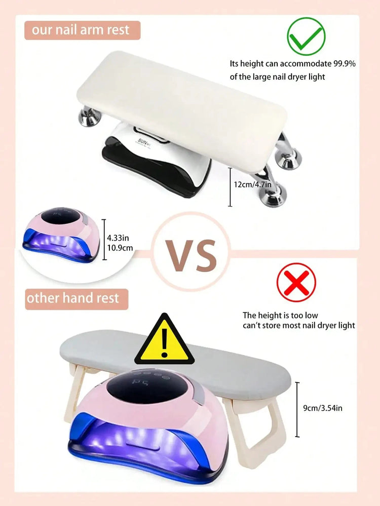 High Quality Professional Large Nail Armrest Arm Pillow PU Leather Microfiber Leather Nail Lamp Nail Pillow