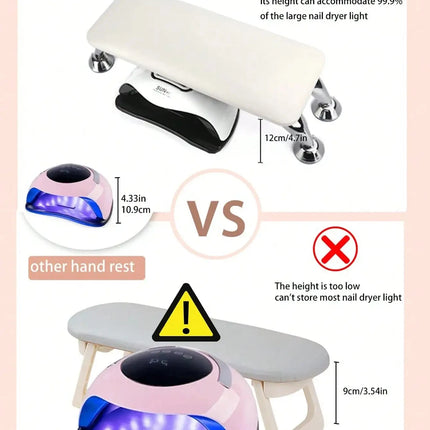 High Quality Professional Large Nail Armrest Arm Pillow PU Leather Microfiber Leather Nail Lamp Nail Pillow