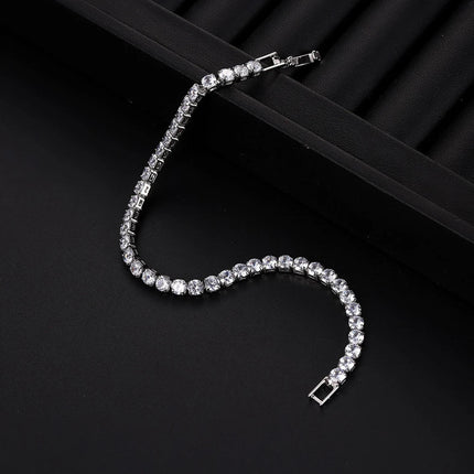4mm Micro-inlaid Zircon Tennis Bracelet for Women 2025 New Men Bracelet Homme Jewelry Accessories Wholesale PlatiNum