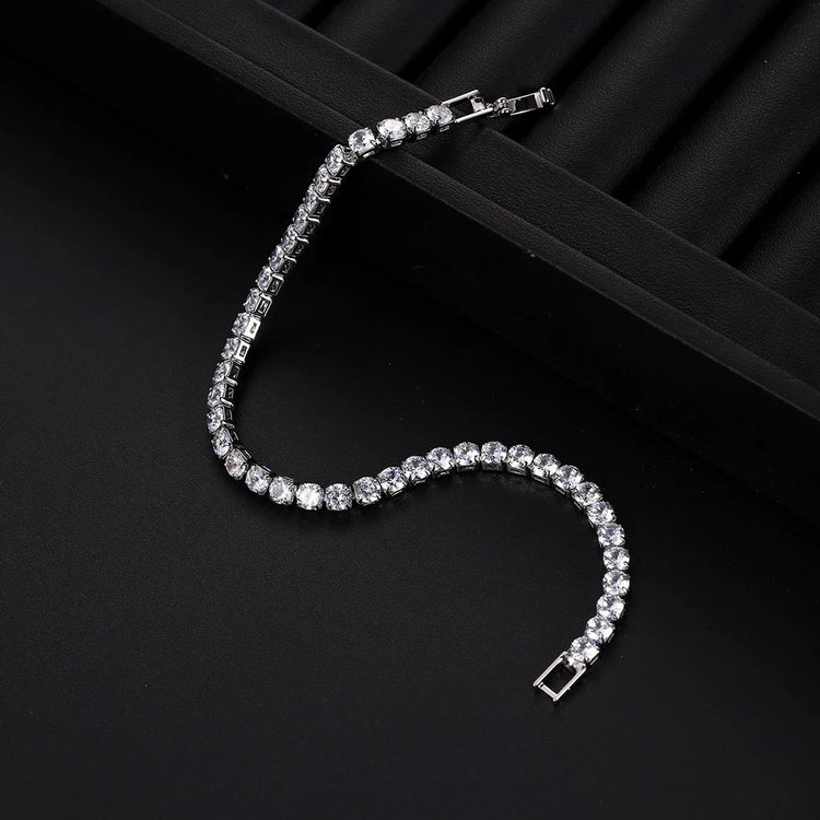 4mm Micro-inlaid Zircon Tennis Bracelet for Women 2025 New Men Bracelet Homme Jewelry Accessories Wholesale PlatiNum