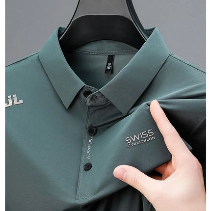 BROWON 2025 Summer 2025 Trends Polo Shirt Men's Short Sleeve Wrinkle-Resistant Turn-Down Collar Slim Cool Business Tee Shirt Homme