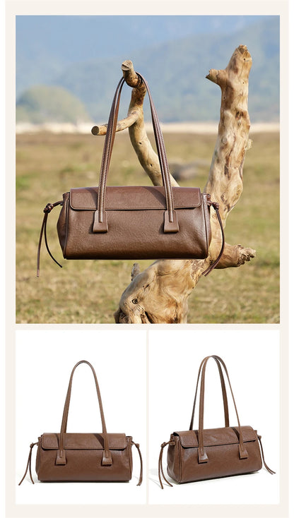 2025 nuova borsa a tracolla da donna in vera pelle borsa di lusso in pelle bovina di grande capacità borsa baguette rossa vino a striscia lunga femminile