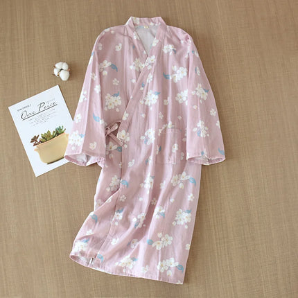 Pigiama kimono in stile giapponese estate nuovo pigiama di garza di cotone 100% camicia da notte da donna SPA yukata homewear pigiama lungo da donna