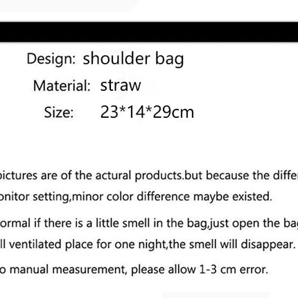 Women's Large Capacity Crossbody Bag Summer Woven Straw Bag Fashion Female Luxury Designer Beach Bag Bali Shopper Bag