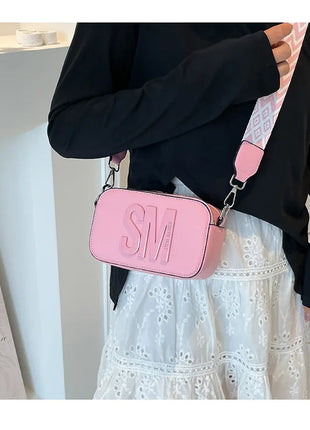 Cross-Border Style Camera Bag Fashionable Retro Women's Shoulder Slant Bag Small Square Bag Street Trend PU Material PlatiNum