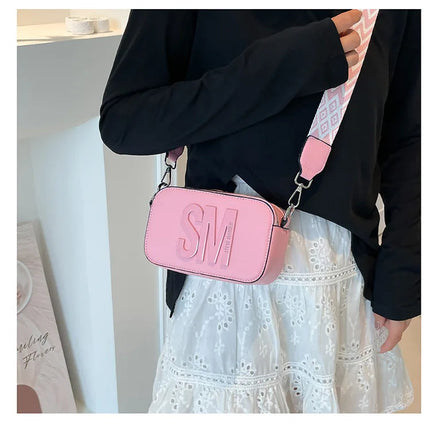 Cross-Border Style Camera Bag Fashionable Retro Women's Shoulder Slant Bag Small Square Bag Street Trend PU Material PlatiNum
