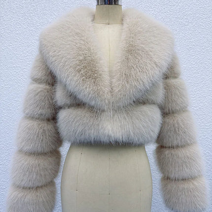 ZADORIN Trend Fur Top New Cropped Faux Fur Coat Woman Clothing Furry Faux Fur Jacket Winter Coats for Woman Outerwears Top Mujer