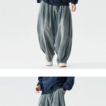 Jeans da Uomo Primaverili Stile Harajuku, Comodi e Lavati, Moda Y2K Punk Casual, Pantaloni Larghi e Leggeri