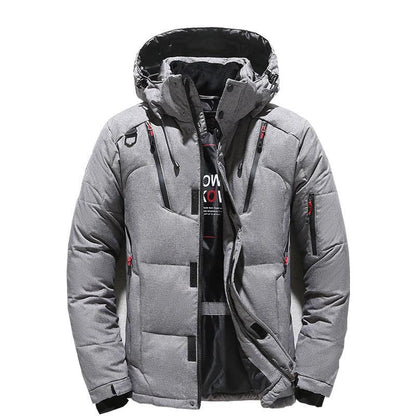 -20 Degree Down Jacket Male Winter Parkas Men White Duck Down Jacket Hooded Outdoor Thick Warm Padded Snow Coat Oversize M-4XL - PlatiNum