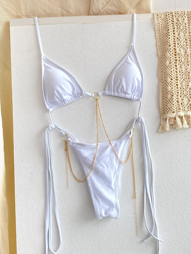 Miyouj Nuovi Bikini Stampati Costumi da bagno Donna Costume da bagno sexy Fasciatura Bikini Set 2024 Beachwear String Costumi da bagno Micro Biquinis platinumshop