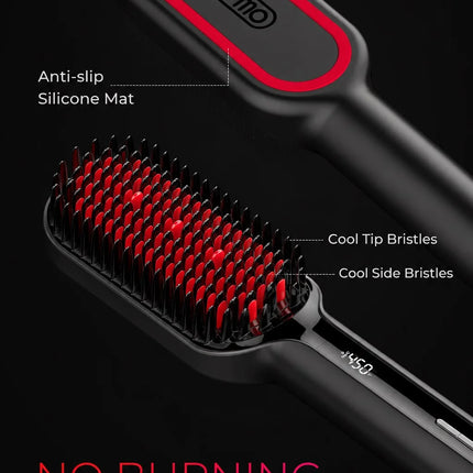 TYMO IONIC PLUS Straightening Brush, Professional Hair Straightener, LCD Display, Fast Heating, Anti-Burn, Fast Styling Hair Too