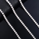 Sparkly Cubic Zirconia Tennis Necklace for Women Rhinestone Choker Minimalist Crystal Chain Stainless Steel Jewelry Accessories PlatiNum