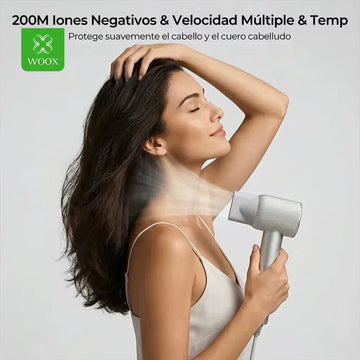 WOOX Electric Hair Dryer Strong Warm Wind Blower,Health Care Negativos Lones 1600W 10400RPM,Bladeless,Quick Drying With Magnetic Suction Nozzle,for Men Women Kids
