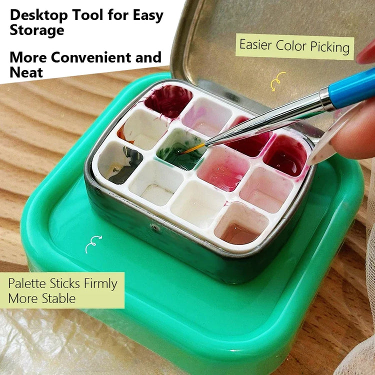 Portable Magnetic Nail Art Organizer Tray Cat Eyes Design Storage Container for Nail Grinding Heads Tool Holder