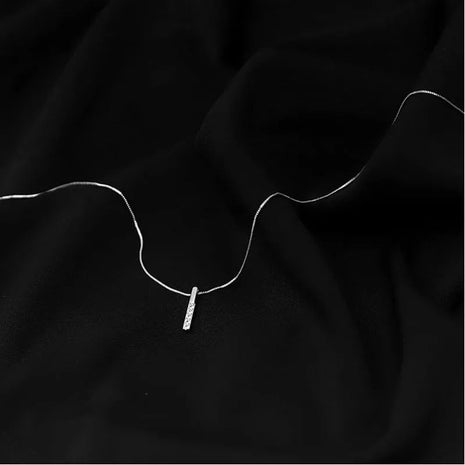 925 Sterling Silver Necklace Personality Charm Geometric Shape Pendant Choker Birthday Party Gift for Women Exquisite Jewelry PlatiNum